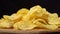Crispy Potato Chips Swirling Close-up