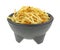 Crispy Potato Sticks Black Pedestal Bowl