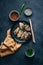 Crispy potstickers with chili oil