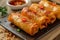 Crispy spring roll with savory sauce, perfect appetizer or snack