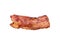 Crispy strip of bacon isolated on white background