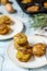 Crispy Thyme Potato Stacks .selective focus