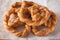 Crispy twist bread with sesame snack for coffee break