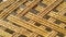 Crisscross dried jute ropes interwoven for making traditional bed called charpai