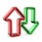 Cristal red and green arrows icon 3D