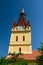 Cristian fortified saxon church tower. Transylvania, Romania