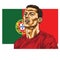 Cristiano Ronaldo Cartoon Vector Portrait Caricature Drawing Illustration. Madeira, Portugal, September 11, 2019