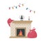 cristmas clip art with fireplace