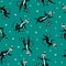 Cristmas seamless pattern with cute lemurs