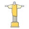 Cristo redentor icon, cartoon style