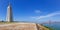 Cristo-Rei or King-Christ Sanctuary in Almada with a view over the Tagus River and the 25 de Abril bridge.