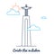 Cristo Rei in lisbon. Vector illustration decorative design