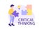 Critical thinking concept, search for ideas, vector illustration