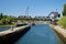 Crittenden locks with railroad draw bridge