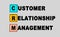 CRM customer relation management abbreviation on gray background, loyalty program, repeat purchase frequency concept