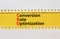 CRO conversion rate optimization symbol. Concept words CRO conversion rate optimization on yellow paper on a beautiful white
