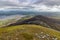 Croagh Patrick mountain and Westport bay and islands with farms and beaches