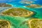 Croatia, Adriaric coastline, Murter archipelago, aerial view