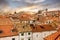 Croatia. Ancient town Dubrovnik sunset panoramic view