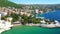 Croatia, beautiful Opatija riviera on Kvarner, aerial view of popular beach Slatina