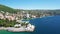 Croatia, beautiful Opatija riviera on Kvarner, aerial view of popular beach Slatina