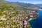 Croatia, beautiful town of Lovran, panoramic view of seascape