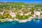 Croatia, beautiful town of Lovran, panoramic view of seascape