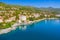 Croatia, beautiful town of Lovran, panoramic view of seascape