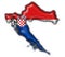 Croatia button flag map shape