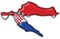 Croatia button flag map shape