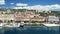 Croatia, city of Rijeka, aerial panoramic view of city center
