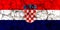 croatia country flag painted on a cracked grungy wall