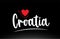 Croatia country text typography logo icon design on black background