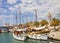 Croatia, cruise ships moored at Trogir quayside