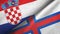 Croatia and Faroe Islands two flags textile cloth, fabric texture