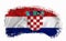 Croatia flag, brush stroke, typography, lettering, logo, label, banner on a white background