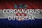 Croatia flag and Coronavirus outbreak inscription. Covid-19 or 2019-nCov virus