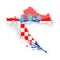 Croatia Flag Country Contour Vector Icon