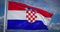 Croatia flag pole waving banner footage - video animation