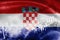 Croatia flag, stock market, exchange economy and Trade, oil production, container ship in export and import business and logistics