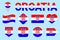 Croatia flag vector set. Different geometric shapes. Flat style. Croatian flags collection. For sports, national, travel