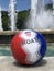 Croatia football ball by city fountain