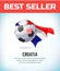 Croatia football or soccer ball. Football national team. Vector illustration