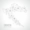 Croatia grey vector dot contour map