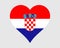 Croatia Heart Flag. Croatian Love Shape Country Nation National Flag. Republic of Croatia Banner Icon Sign Symbol EPS Vector