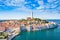 Croatia, Istria, beautiful old town of Rovinj on Adriatic sea coastline