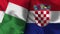 Croatia and Italy Realistic Flag â€“ Fabric Texture Illustration