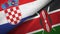 Croatia and Kenya two flags textile cloth, fabric texture