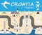 Croatia Landmark Global Travel And Journey Infographic Vector