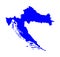 Croatia map silhouette. Adriatic coast.